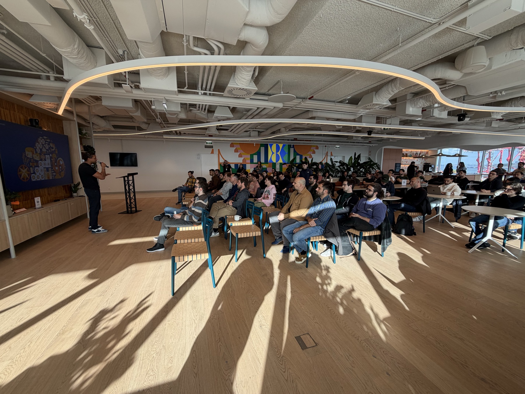 Speakers and attendees at the April 14 meetup